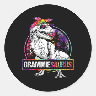 Grammiesaurus Dinosaur Grammie Saurus passende Kra Runder Aufkleber