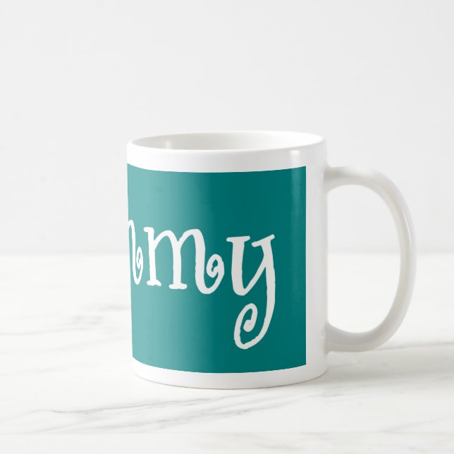 Grammy Aquamarin und weiß Kaffeetasse (Rechts)