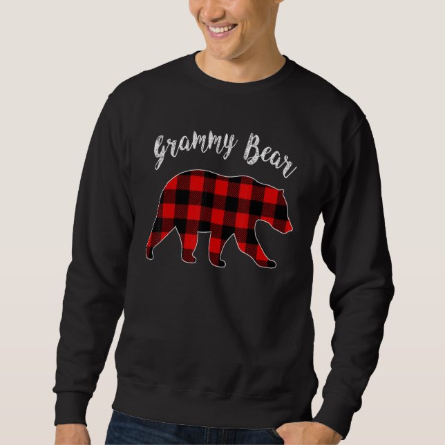 Grammy Bear Buffalo Plaid Matching Family Group Ch Sweatshirt (Vorderseite)