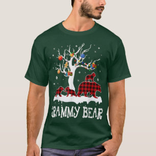Grammy Bear Christmas Pajama Red Pläd Buffalo Fam T-Shirt