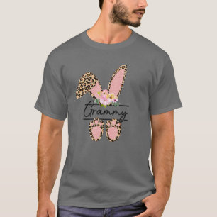 Grammy Bunny Leopard Blume Niedlich Ostern Matchin T-Shirt