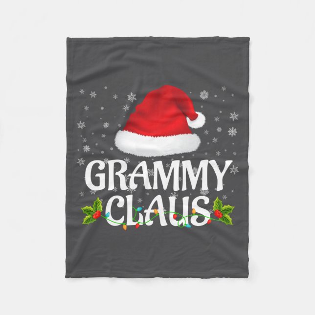 Grammy Claus Christmas Lights Santa Pajama Family  Fleecedecke (Vorderseite)