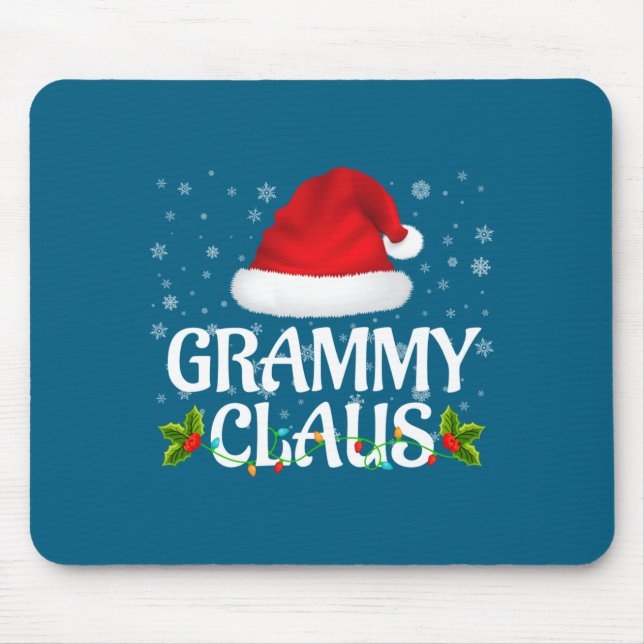 Grammy Claus Christmas Lights Santa Pajama Family  Mousepad (Vorne)