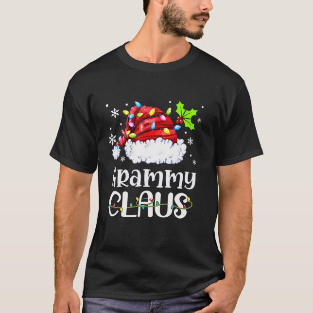 Grammy Claus Santa s Hat Light Snow Xmas T-Shirt (Vorderseite)