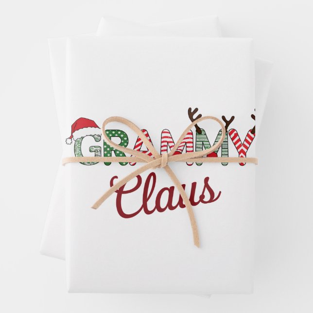 Grammy Claus Weihnachten Grandma Geschenk Xmas Geschenkpapier Set (Beispiel)