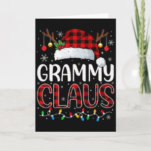 Grammy Claus Weihnachtslichter Pyjama Familie Matc Karte