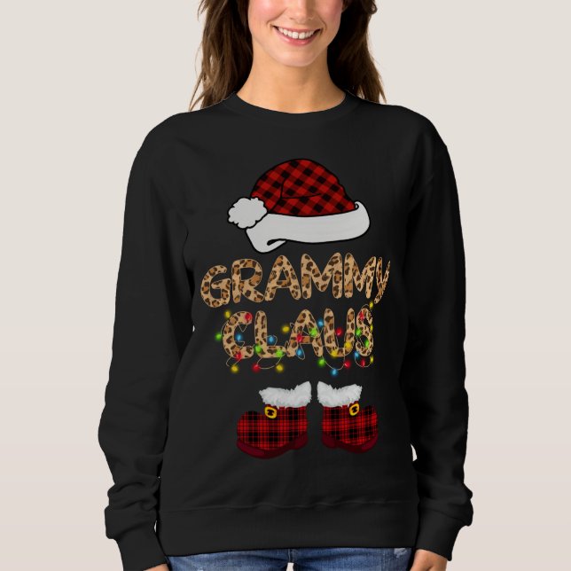 Grammy Claus Weihnachtsmannmütze Weihnachtsmatte F Sweatshirt (Vorderseite)