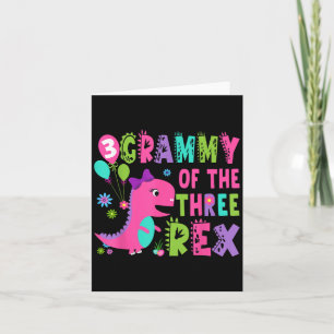Grammy der drei Rex Dinosaurier T-rex 3. Birthda Karte