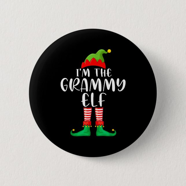 Grammy Elf Matching Family Group Christmas Party P Button (Vorderseite)