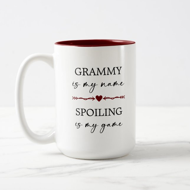 Grammy ist mein Name Verschärfung ist mein Game Fo Zweifarbige Tasse (Links)
