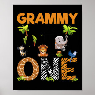 Grammy of the Birthday Wild One Safari Boy Family Poster