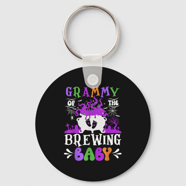 Grammy Of The Brewing Baby Grandma To Be Halloween Schlüsselanhänger (Vorderseite)