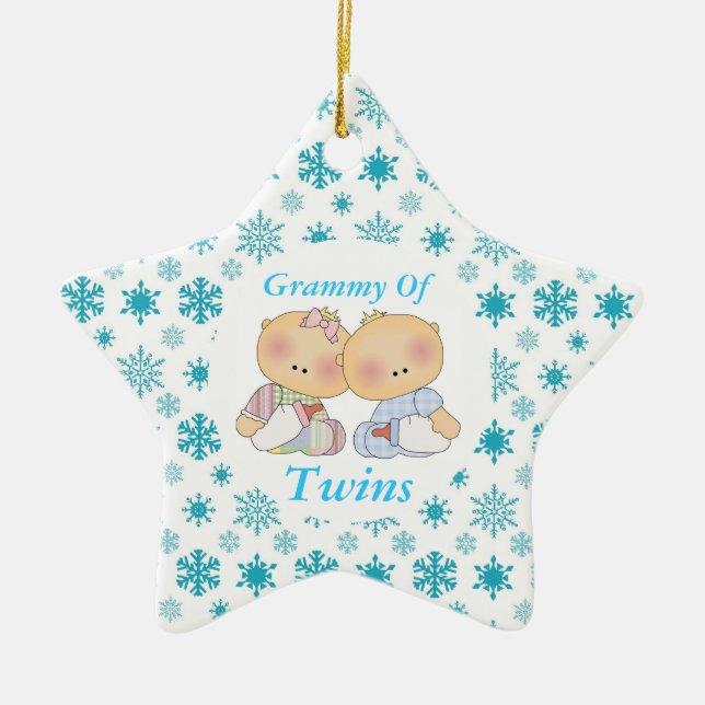 Grammy Oma of Twins Star Ornament Geschenk (Vorne)