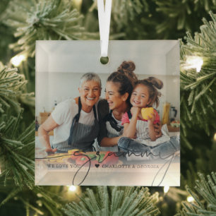 Grammy-Schriftzug-Overlay Wir lieben dich Ornament Aus Glas