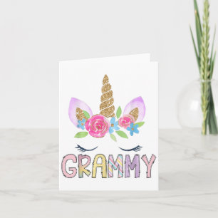 Grammy Unicorn Floral Geburtstagskind Girl Family Karte