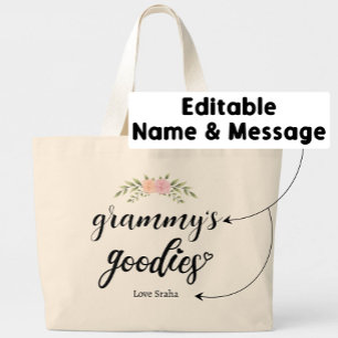 Grammy's Goodies Custom Floral Geschenk von Grandk Jumbo Stoffbeutel