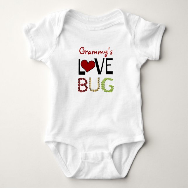 Grammy's Liebe Bug, Niedlich & personalisiert! Baby Strampler (Vorderseite)