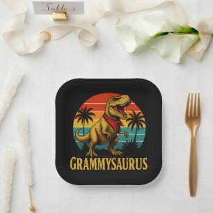 Grammysaurus T Rex Dinosaur Grammy Mütter Tag Pappteller