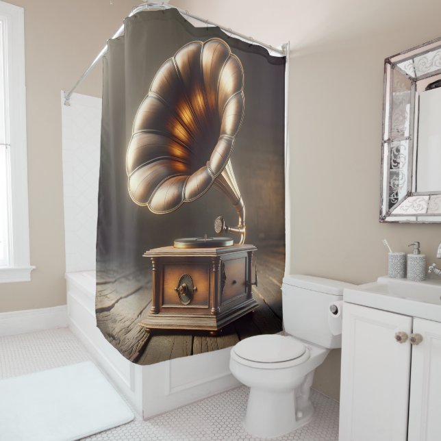 Gramophone Duschvorhang (Beispiel)