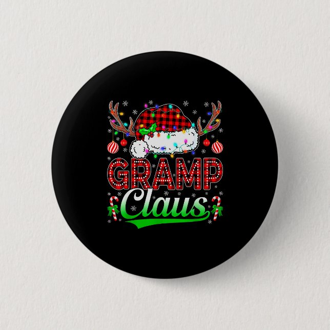 Gramp Claus Christmas Lights Matching Family Xmas  Button (Vorderseite)