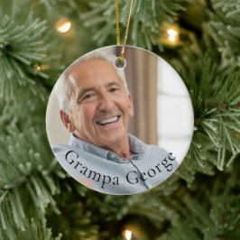 Grampa einfaches, stylisches Keepake-Foto Keramik Ornament