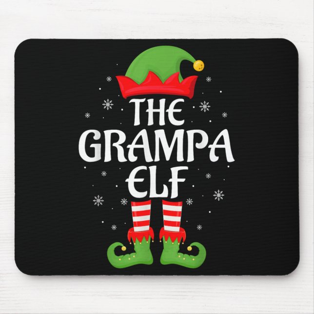 Grampa Elf Xmas Familie Matching Elf Squad Christm Mousepad (Vorne)