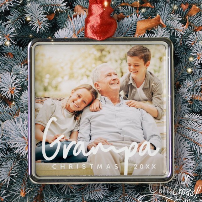 Grampa Foto Weihnachten Weihnachten Ornament Aus Metall (Von Creator hochgeladen)
