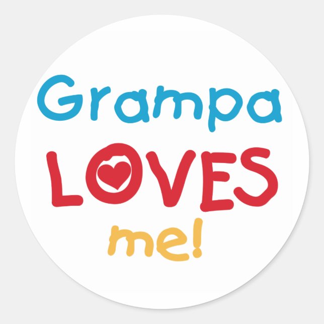 Grampa Lieben T - Shirt und Geschenke Runder Aufkleber (Vorderseite)