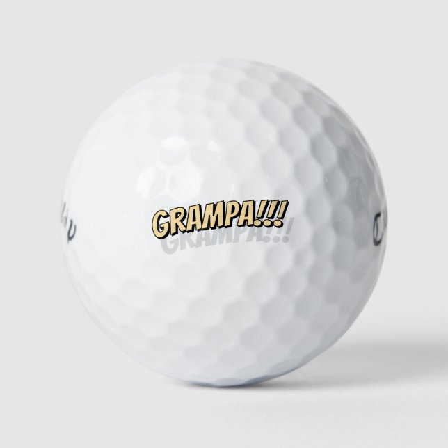 Grampa! Modernes, einfaches Cooles Comic Golfball (Vorderseite)