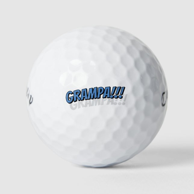 Grampa! Modernes, einfaches Cooles Comic Golfball (Vorderseite)