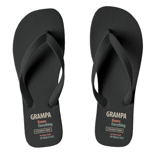 Grampa weiß alles | Großvatergeschenk Flip Flops (Fußbett)