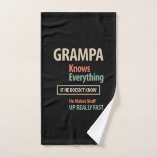 Grampa weiß alles   Großvatergeschenk Handtuch