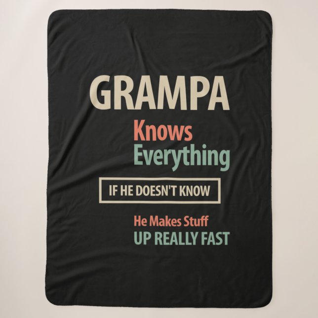 Grampa weiß alles | Großvatergeschenk Sherpadecke (Vorderseite)