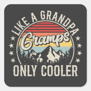 Grampen wie ein Opa nur Cooler Retro Quadratischer Aufkleber