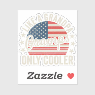 Grampen wie ein Opa nur Cooler USA-Flagge Vinyl Aufkleber
