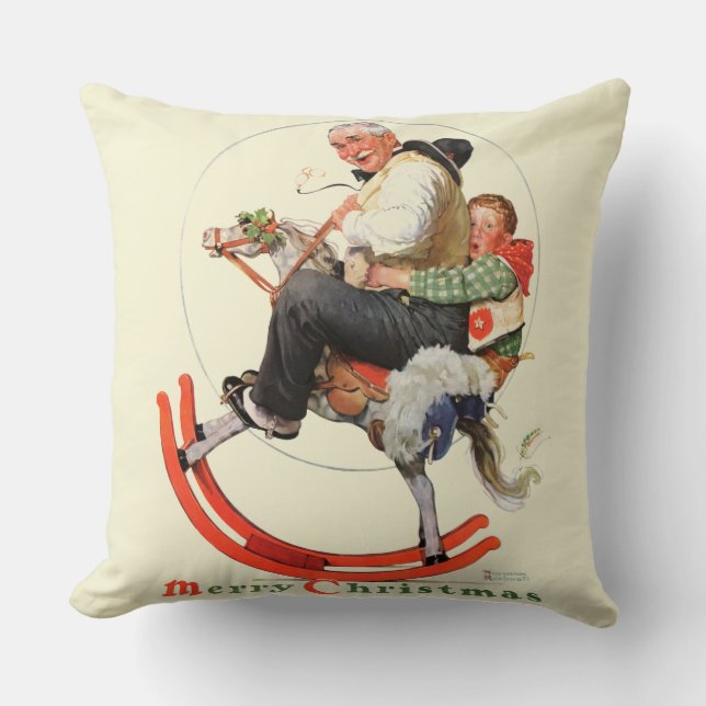 Gramps auf Schaukelpferd Kissen (Vorderseite)