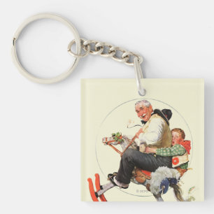 Gramps auf Schaukelpferd Schlüsselanhänger