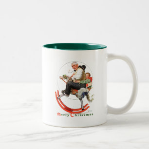 Gramps auf Schaukelpferd Zweifarbige Tasse