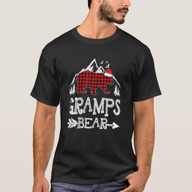 Gramps Bear Christmas Pajama Red Kariert Buffalo F T-Shirt (Vorderseite)