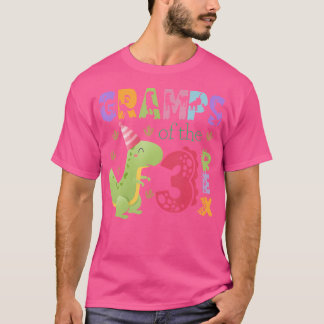 Gramps der drei Rex 3D Geburtstagsjunge Dinosaurie T-Shirt