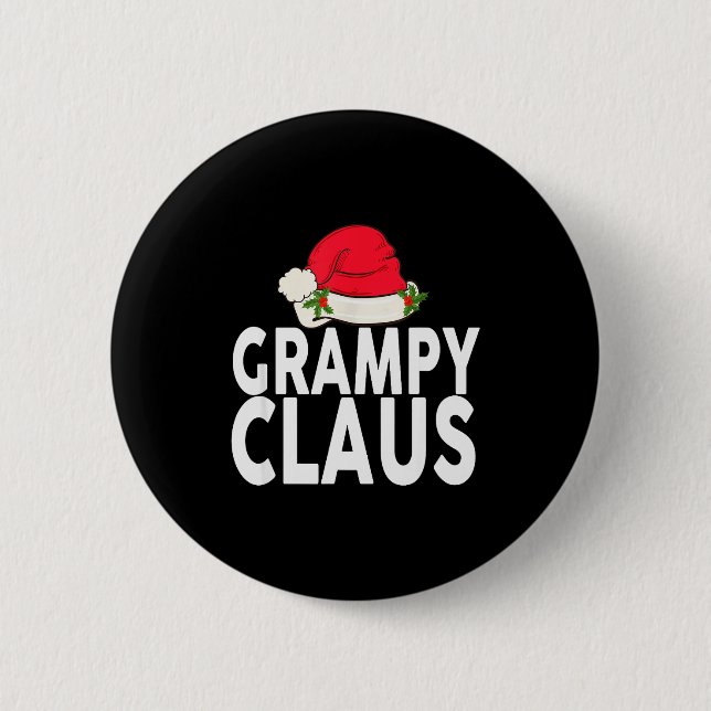 Grampy Claus Christmas Family Group Matching Pajam Button (Vorderseite)