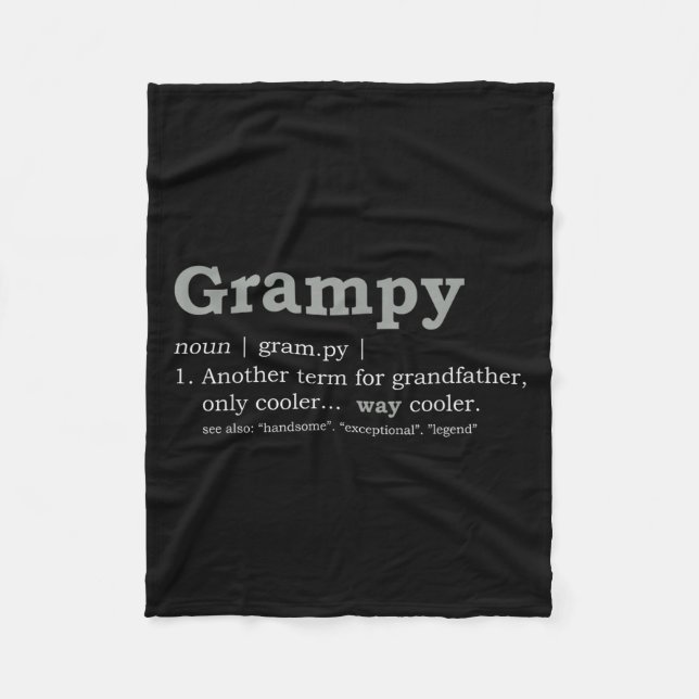 Grampy Design_ Funny Definition  Fleecedecke (Vorderseite)