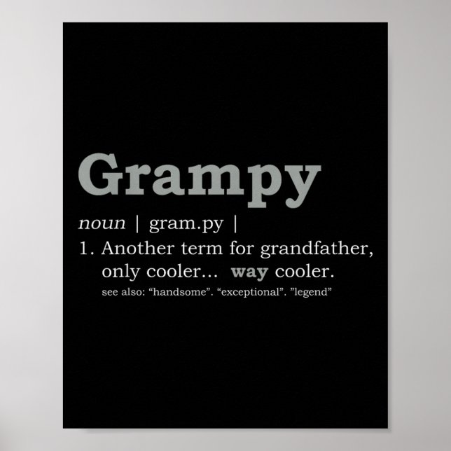 Grampy Design_ Funny Definition  Poster (Vorne)