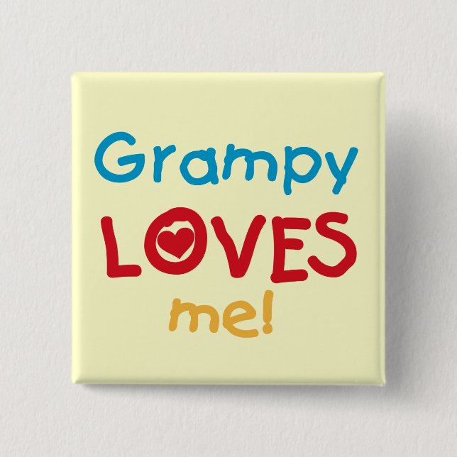 Grampy Lieben T - Shirt und Geschenke Button (Vorderseite)