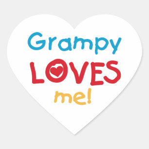Grampy Lieben T - Shirt und Geschenke Herz-Aufkleber
