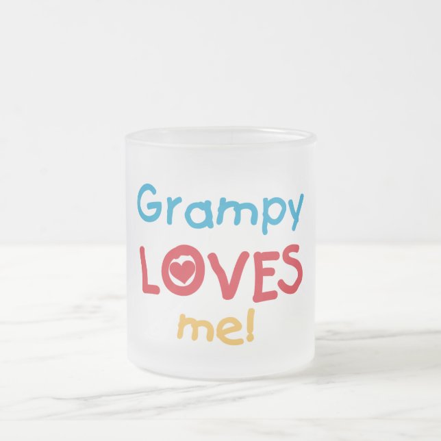 Grampy Lieben T - Shirt und Geschenke Mattglastasse (Mittel)