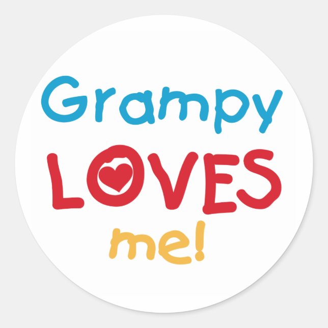 Grampy Lieben T - Shirt und Geschenke Runder Aufkleber (Vorderseite)