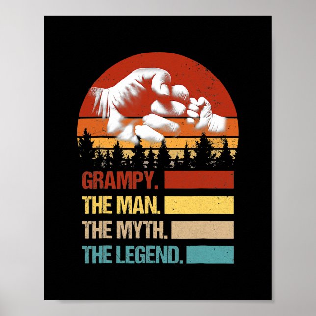 Grampy Man Myth Legend Vintager Vater Faustschlag Poster (Vorne)