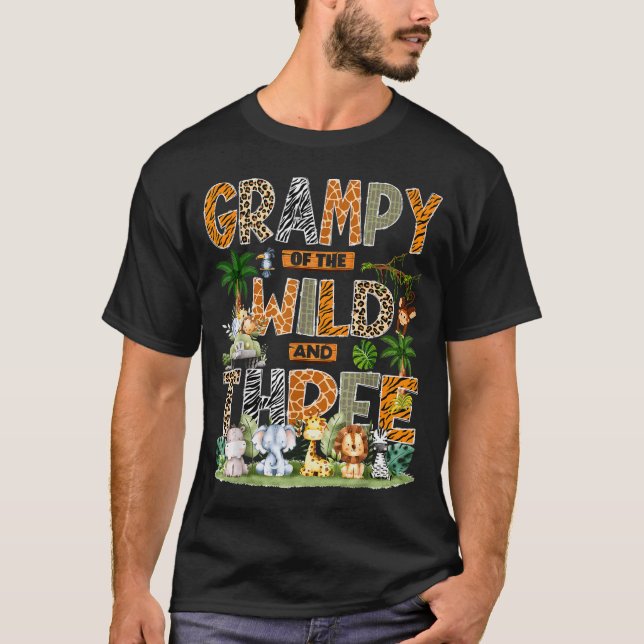 Grampy Of The Wild &amp; Three Zoo 3rd Birthday Sa T-Shirt (Vorderseite)