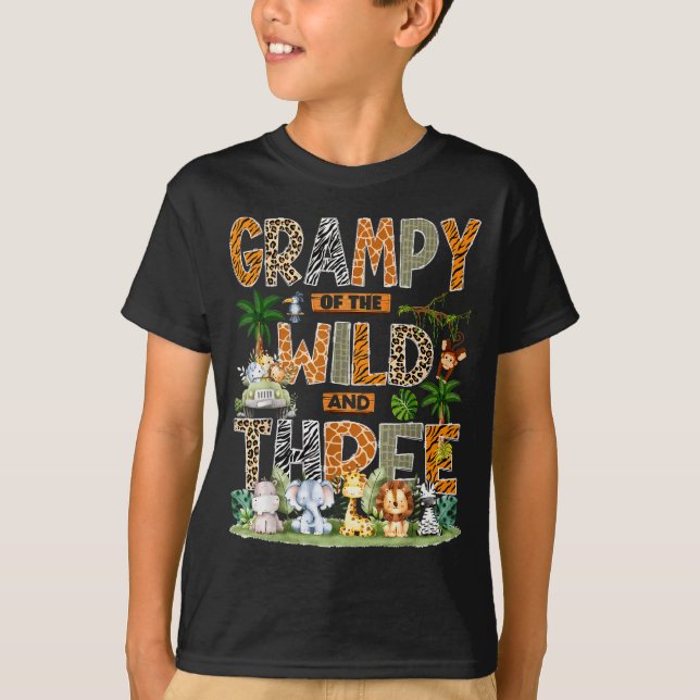 Grampy Of The Wild &amp; Three Zoo 3rd Birthday Sa T-Shirt (Vorderseite)